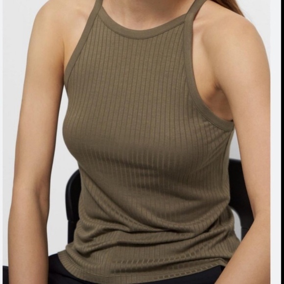 Theory Willow Green Ribbed Knit Halter Tank NWT Size XL - Picture 12 of 12